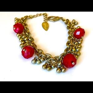 COLDWATER CREEK Charm Bracelet Dangle Berry Beads